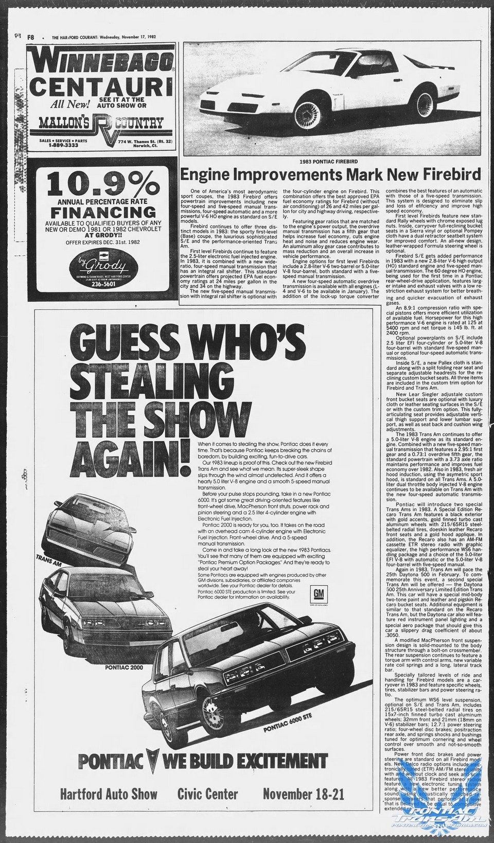 1982 Pontiac Firebird Trans Am Sales Ad